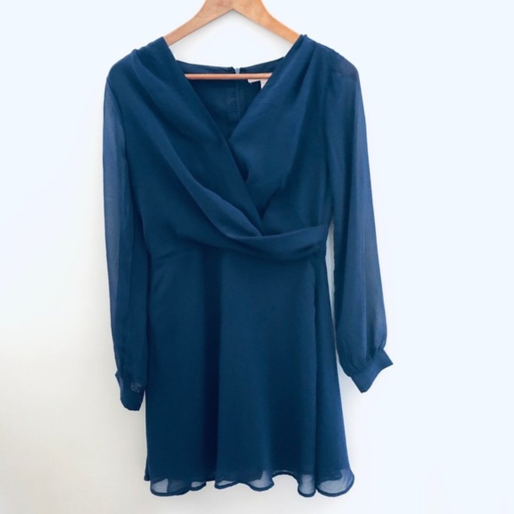 Forever 21 Long Sleeve Dress- Navy  Small